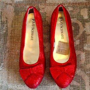 FAO Schwartz Vintage Red Glitter Shoes